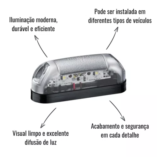 Lanterna de Placa LED Sinalsul Bivolt Fios Acrílica Cristal