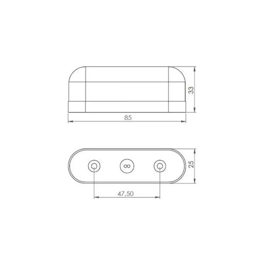 Lanterna de Placa Pradolux Bivolt Alumínio 2 LEDs Universal