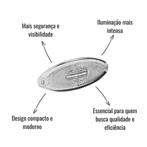 Lanterna de Posição LED Sinalsul Elipse Cristal Fios 5 Unid