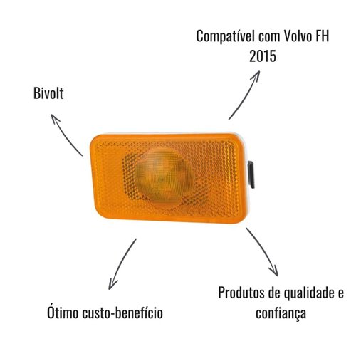 Lanterna Lateral LED Iva Amarela para Volvo FH 2015 >