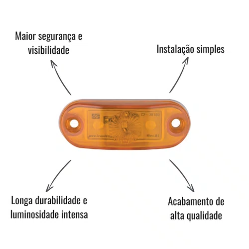 Lanterna Delimitadora de Placa LED Iva Amarela Bivolt