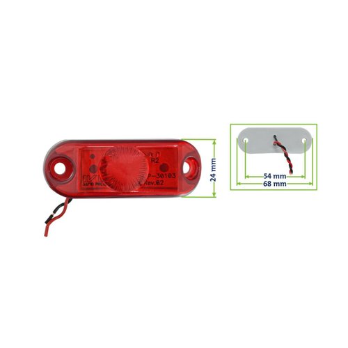 Lanterna Delimitadora de Placa LED Iva Vermelha Bivolt