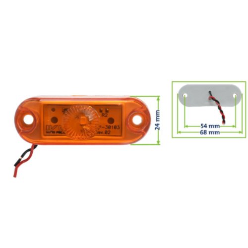 Lanterna Delimitadora de Placa LED Iva Amarela Bivolt