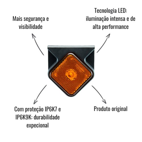 Lanterna Delimitadora LED Braslux Amarela Original Guerra