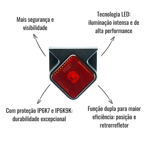 Lanterna Delimitadora LED Braslux Vermelha Original Guerra