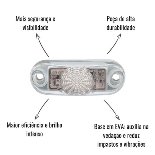 Lanterna Delimitadora LED Sinalsul Cristal Fios e Conector