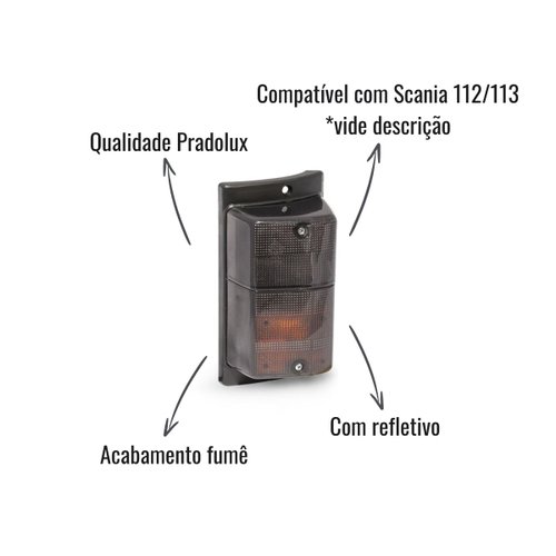 Lanterna Direcional Pradolux Fumê LD C/Refletivo para Scania