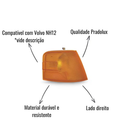 Lanterna Direcional Pradolux LD Amarela Volvo NH12