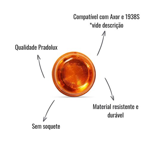 Lanterna Direcional Pradolux S/Soquete Amarela Axor/1938S