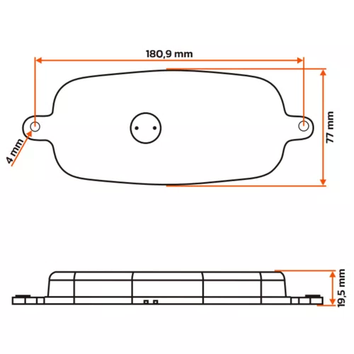 Lanterna Interna LED Sinalsul Cristal 12V Furgão Baú