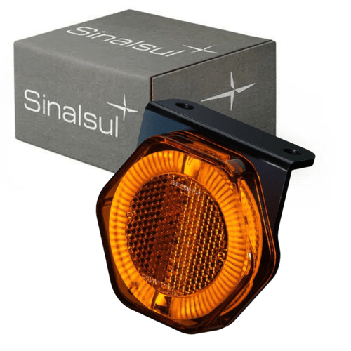 Lanterna Lateral LED Sinalsul Bivolt C/Suporte Amarela