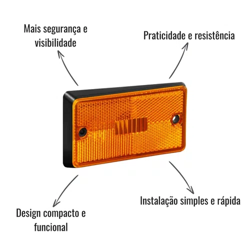 Lanterna Lateral GF Amarela Base Reta Caminhões Volkswagen