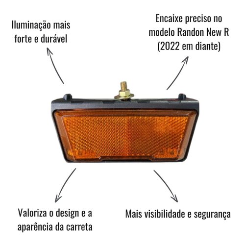 Lanterna Lateral LED Amarela Randon New R 2022 em Diante