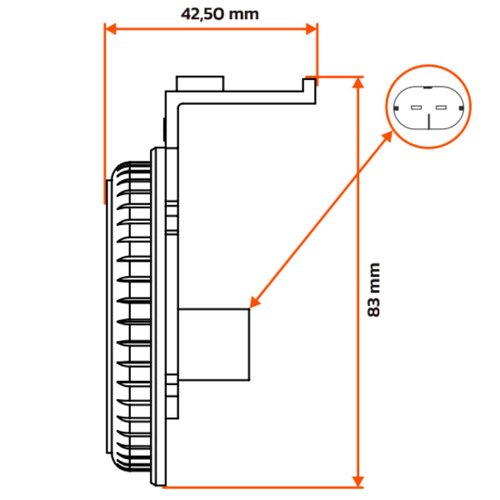Lanterna Lateral LED Aspöck Amarela C/Suporte Randon