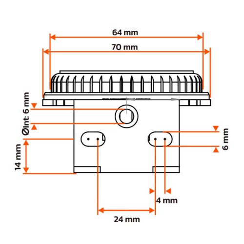 Lanterna Lateral LED Aspöck Amarela C/Suporte Randon