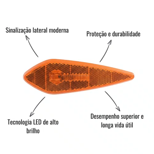 Lanterna Lateral LED Braslux Amarela Noma Titanium