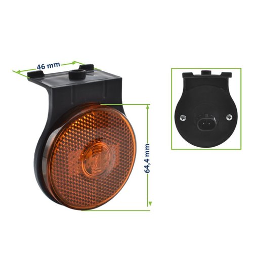 Lanterna Lateral LED Braslux C/Suporte 65mm Amarela Randon