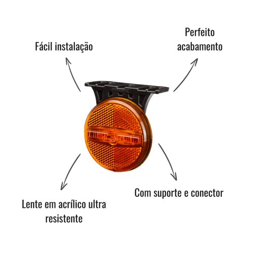 Lanterna Lateral LED Braslux C/Suporte Amarela Librelato