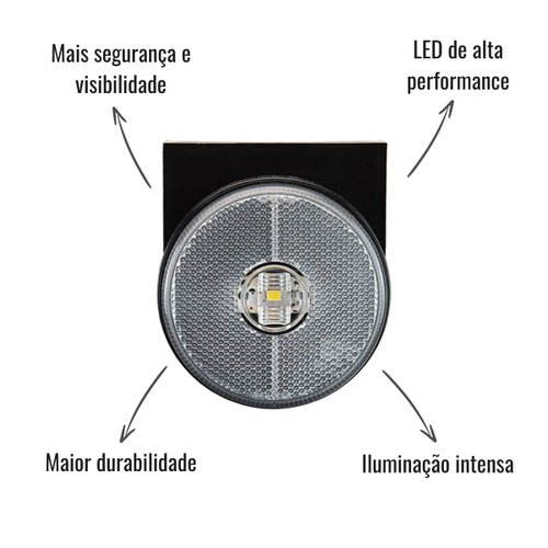 Lanterna Lateral LED Braslux Cristal C/Suporte Randon Noma