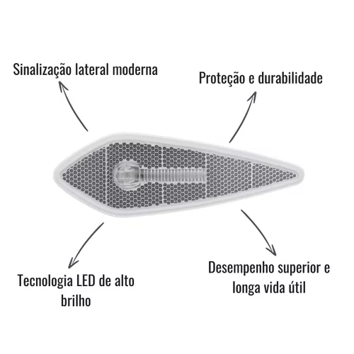 Lanterna Lateral LED Braslux Cristal Noma Titanium