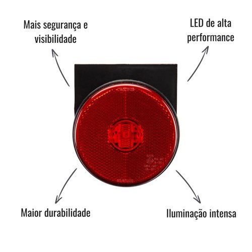 Lanterna Lateral LED Braslux Vermelho C/Suporte Randon Noma