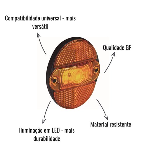 Lanterna Lateral LED GF Bivolt C/Fios S/Suporte Amarela
