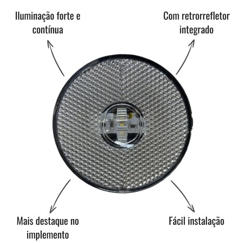 Lanterna Lateral LED Multilight C/Fios Cristal 88mm Randon
