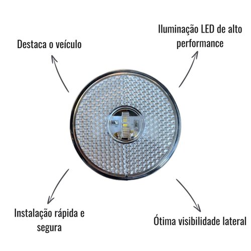Lanterna Lateral LED Multilight Cristal C/Fios 65mm Randon