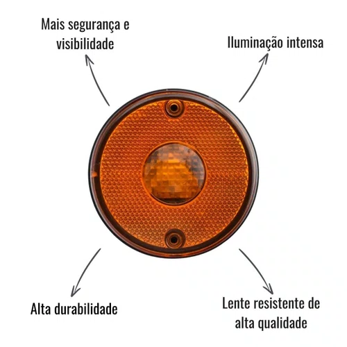 Lanterna Lateral Sinalsul 88mm Amarela Randon