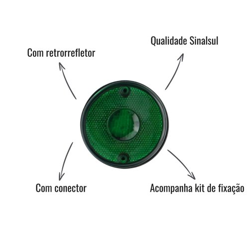 Lanterna Lateral Sinalsul Verde 88mm Randon