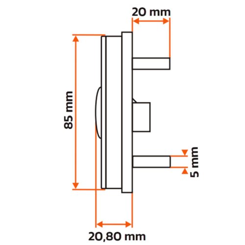 Lanterna Lateral LED Sinalsul 88mm Cristal Bivolt C/Conector