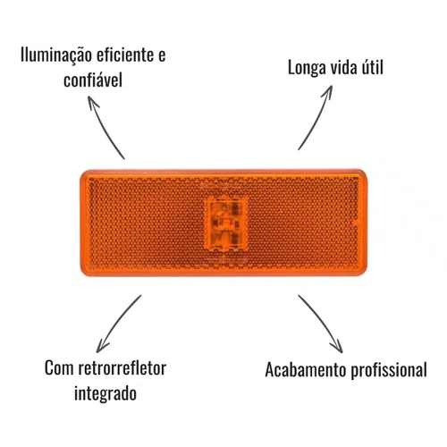 Lanterna Lateral LED Sinalsul Amarela 24V Atego Actros Axor