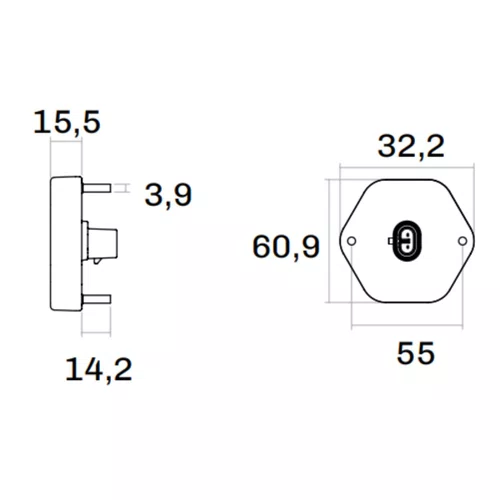 Lanterna Lateral LED Sinalsul Amarela Bivolt Fios