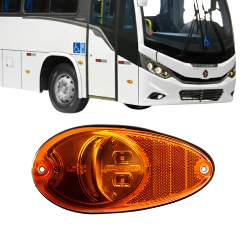Lanterna Lateral LED Braslux Amarela Ônibus Marcopolo Comil