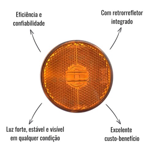 Lanterna Lateral LED Sinalsul Bivolt Amarela C/Conector