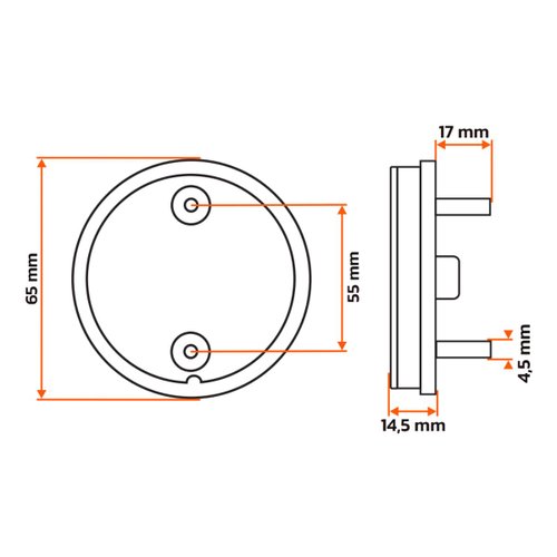 Lanterna Lateral LED Sinalsul Bivolt Amarela C/Conector