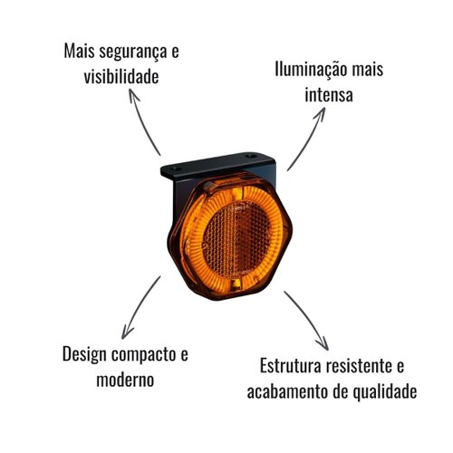 Lanterna Lateral LED Sinalsul Bivolt C/Suporte Amarela