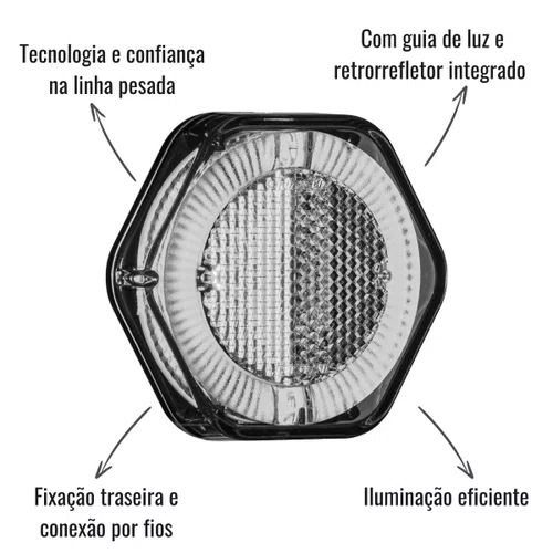 Lanterna Lateral LED Sinalsul Cristal Bivolt Fios