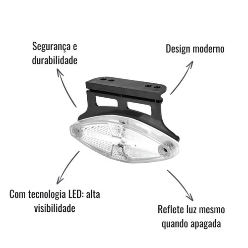 Lanterna Lateral LED Sinalsul Oval Cristal Bivolt R7