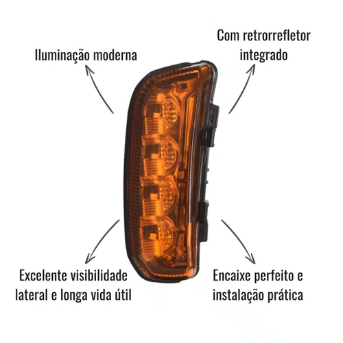 Lanterna Lateral Para Lama LED Sinalsul Esquerdo Scania NTG