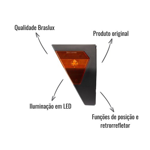 Lanterna Lateral Saia LED Braslux Esquerdo Original Guerra
