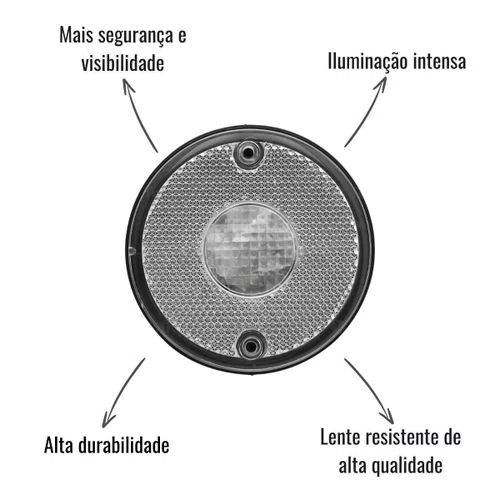 Lanterna Lateral Sinalsul 88mm Cristal Randon