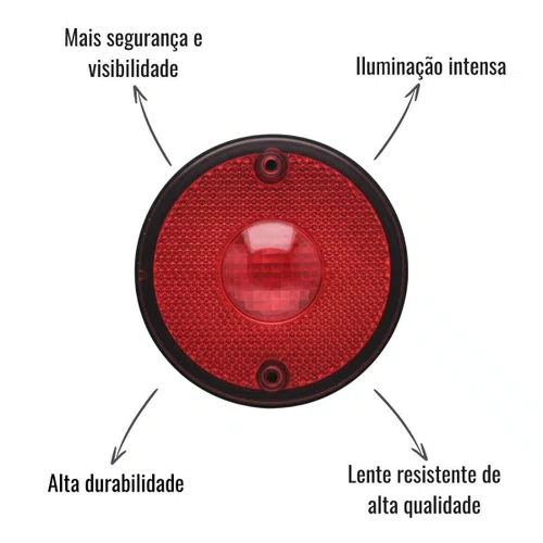 Lanterna Lateral Sinalsul 88mm Vermelha Randon