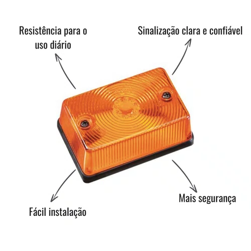Lanterna Lateral Sinalsul Amarela Baú Tijolinho