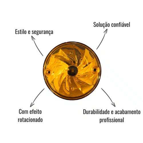 Lanterna Lateral Sinalsul Amarela Efeito Rotacionado Randon