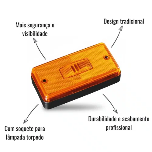 Lanterna Lateral Sinalsul Amarela Fios Facchini