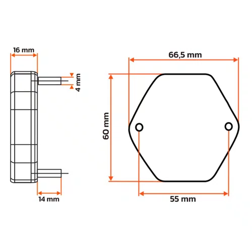 Lanterna Lateral Sinalsul LED Bivolt Amarela Guia de Luz