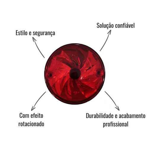 Lanterna Lateral Sinalsul Vermelha Efeito Rotacionado Randon