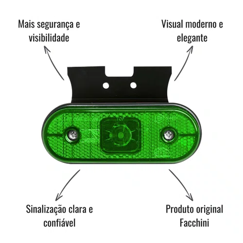 Lanterna Lateral Unipoint Aspöck LED 24V Verde Facchini