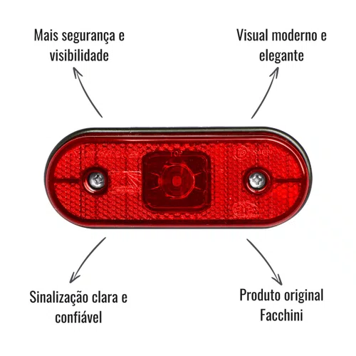 Lanterna Lateral Unipoint Aspöck LED 24V Vermelha Facchini